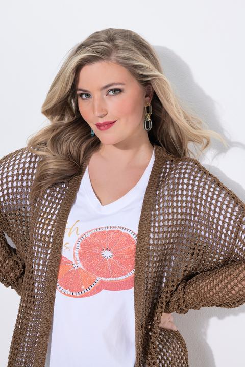 Produktbild Miamoda Strickjacke, Loose Fit, Lochstrick, Glitzereffekt (46, 48)