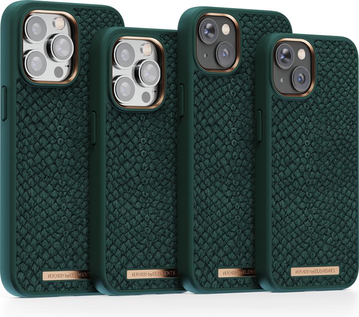 Produktbild Njord Hard-Cover Salm.Leather Magsafe Case green (Apple iPhone 14)