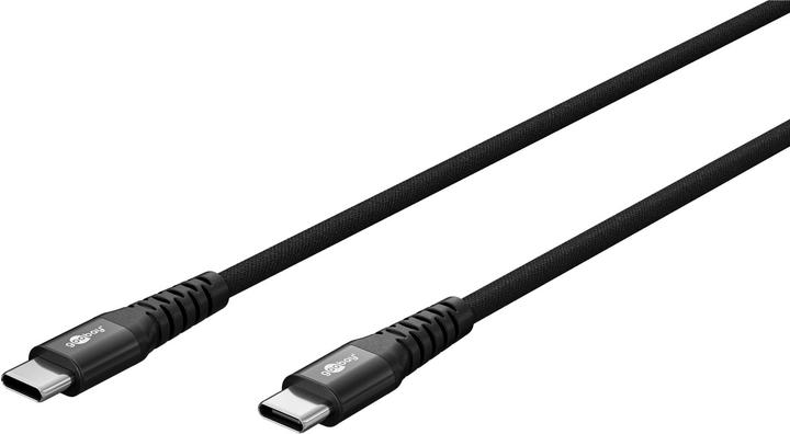 Produktbild Goobay USB-C Supersoftes Textilkabel mit Metallsteckern, 2 m, schwarz (2 m, USB 2.0, 60 W)