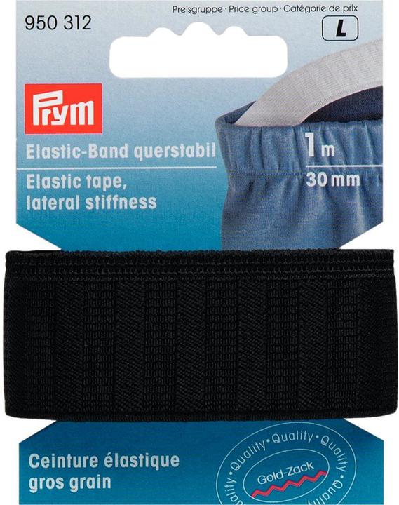 Produktbild Prym Elastic-Band querstabil, schwarz 30 mm, Karte 1 m