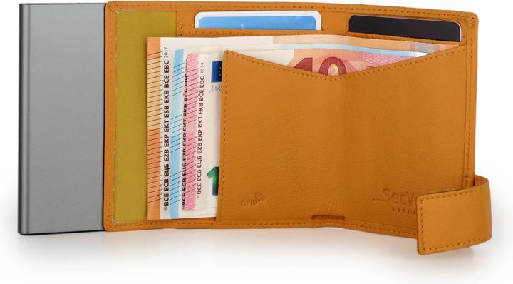Immagine prodotto SecWal 2 Kartenetui mit Münzfach, gelb, 10 Karten, RFID