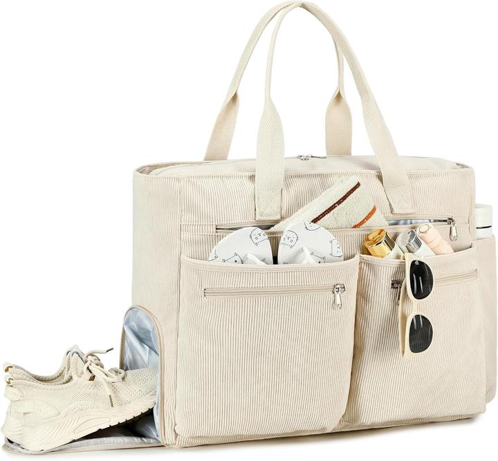 Image du produit Makukke Strandtasche XXL mit Schuhfach und Reissverschluss