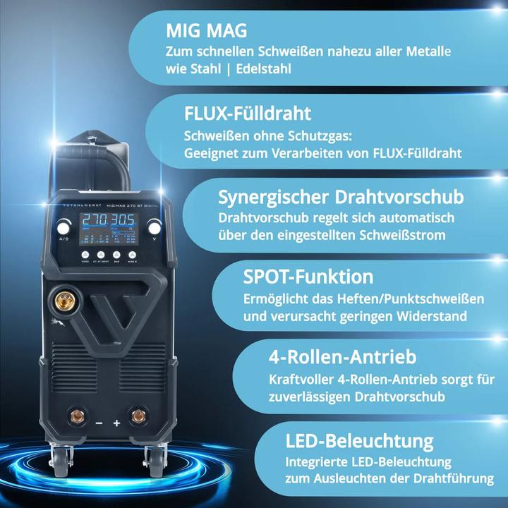 Actual product image Stahlwerk Welding machine MIG MAG 270 Digital IGBT 4-in-1 inverter with 270 A