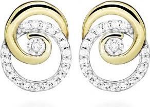 Actual product image Silver Cat Sparkling stud earrings with cubic zirconia SC522