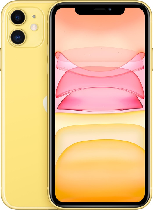 Actual product image Apple iPhone 11 (64 GB, Yellow, 6.10", SIM + eSIM, 12 Mpx, 4G)