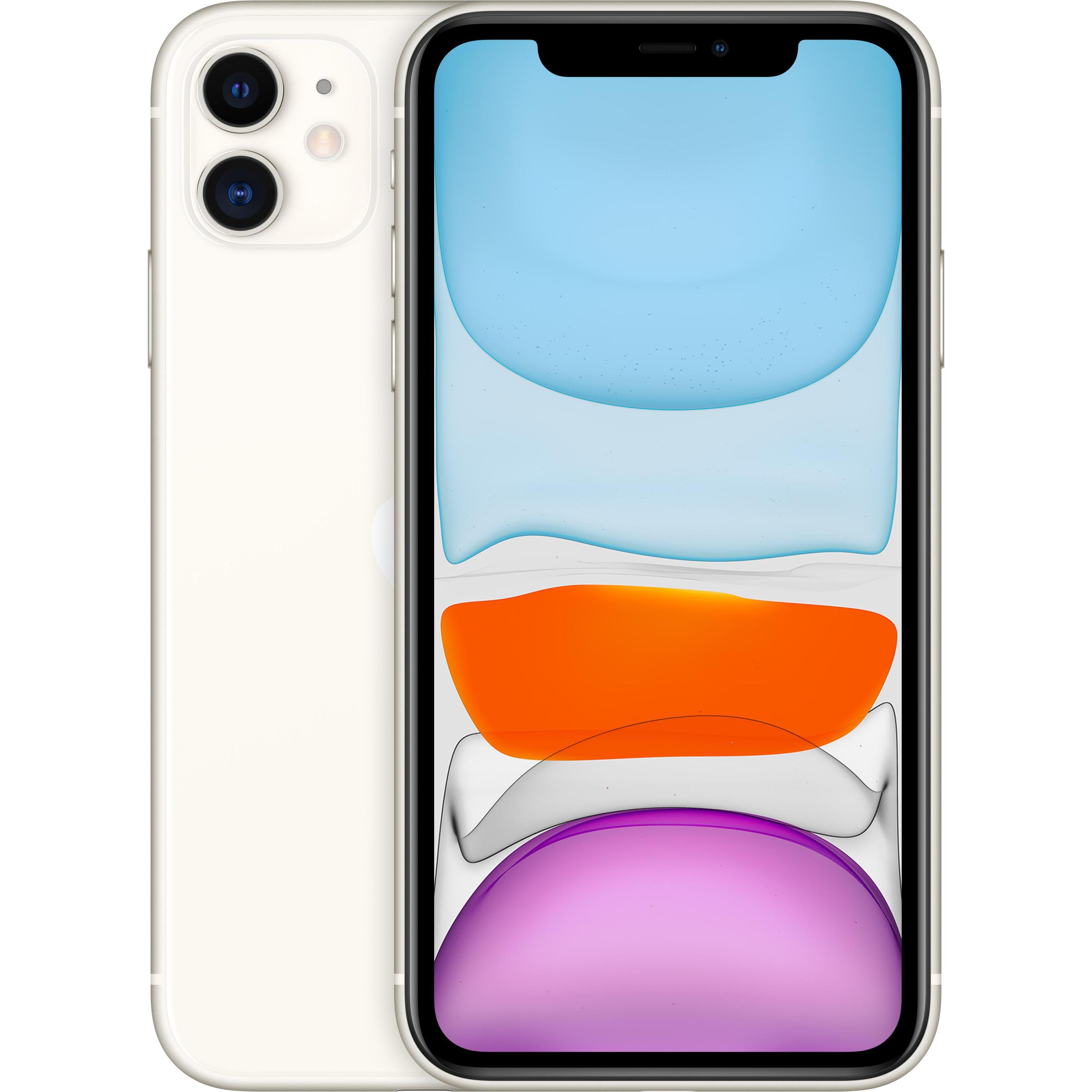 Apple iPhone 11 (64 GB, White, 6.10", SIM + eSIM, 12 Mpx, 4G), Smartphone, Weiss