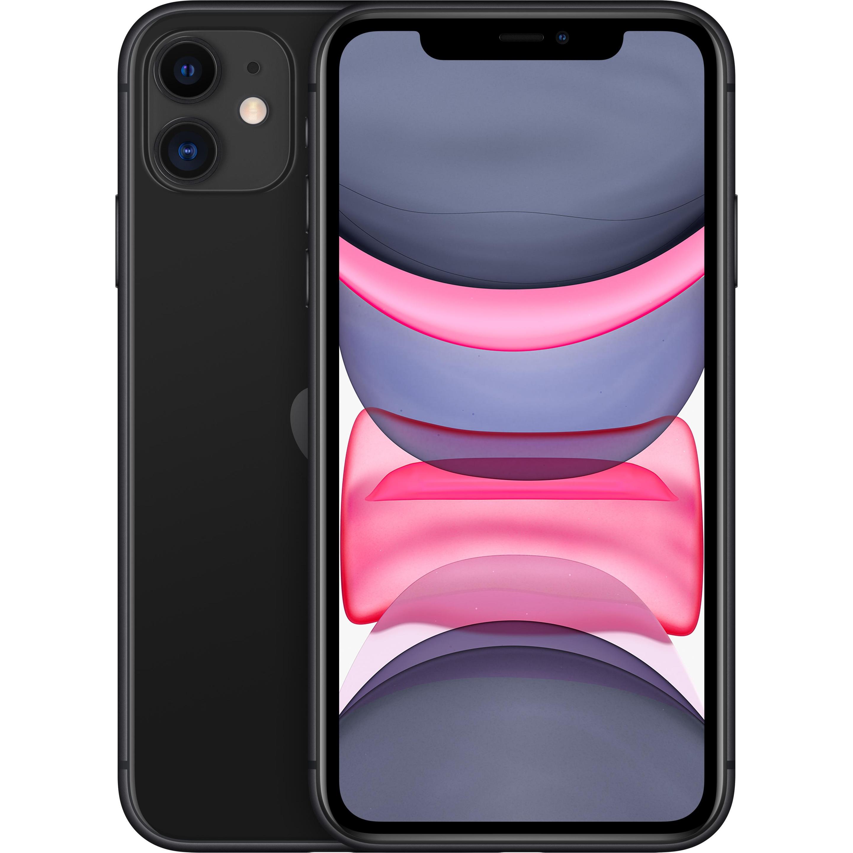 Apple iPhone 11 (128 GB, Black, 6.10", SIM + eSIM, 12 Mpx, 4G), Smartphone, Schwarz