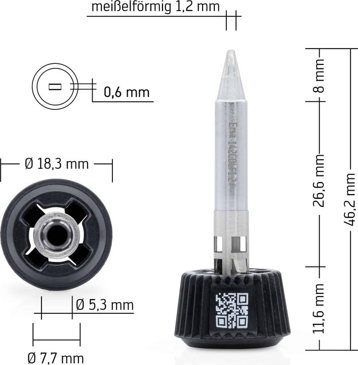 Actual product image 0142CDLF12/SB Soldering tip Tip size 1.20 mm Contents 1 pc. (Soldering tip)