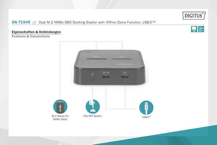 Produktbild Digitus Dual M.2 NVMe SSD Docking Station