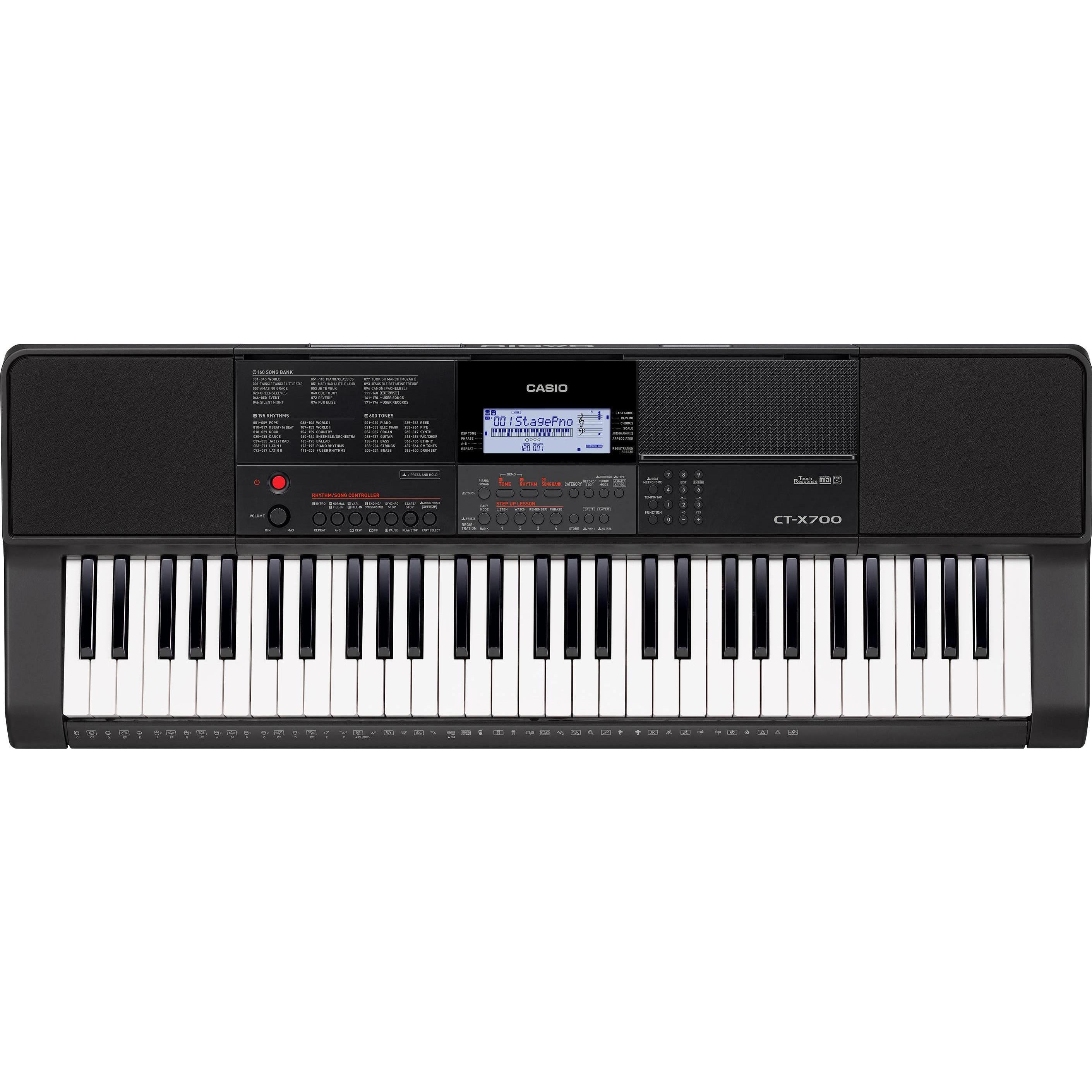 Casio Tastiera CT-X700 Nero incl. (61 Chiavi), Tastiera elettronica, Nero