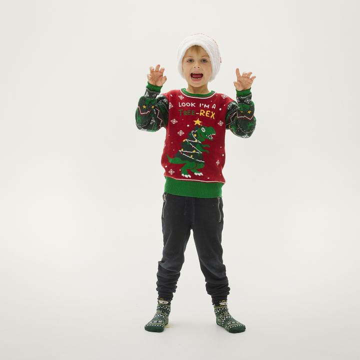 Actual product image Christmas Sweats The Tree-REX Kids LED Sweater (134, 140)