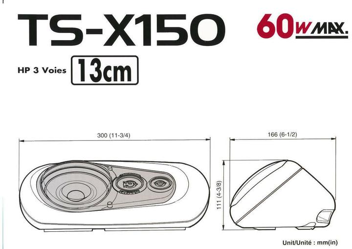 Actual product image Pioneer Ts-X150 (60 W, 13 cm, 6 x 8")