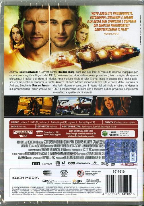 Actual product image Plaion Overdrive (DVD, 2017, Italian, English)