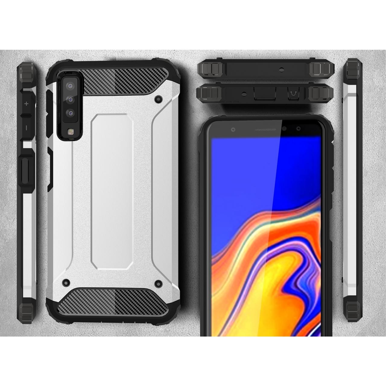 Thumbnail - Screenguard AdventureCase Samsung Galaxy A7 2018 Hybrid Hülle (Samsung Galaxy A7 (2018)), Smartphone Hülle, Schwarz