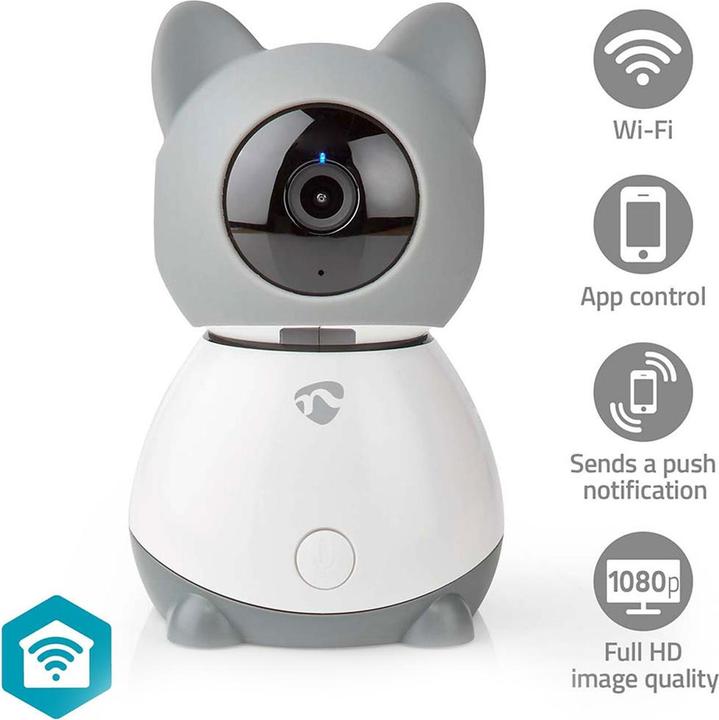 Produktbild Nedis WLAN-Smart-IP-Kamera WIFICI30CGY (1920 x 1080 Pixels)