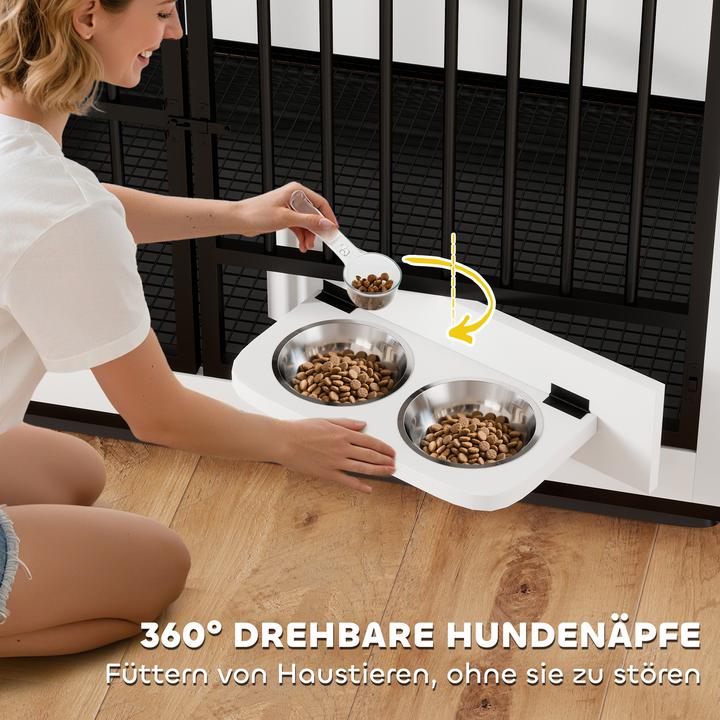 Produktbild PawHut Hundekäfig MDF, Metall Weiss (Hundezwinger)
