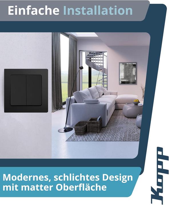 Actual product image Kopp Insert switch actuator Paris Black (matt) 650550089 (Switch actuator)