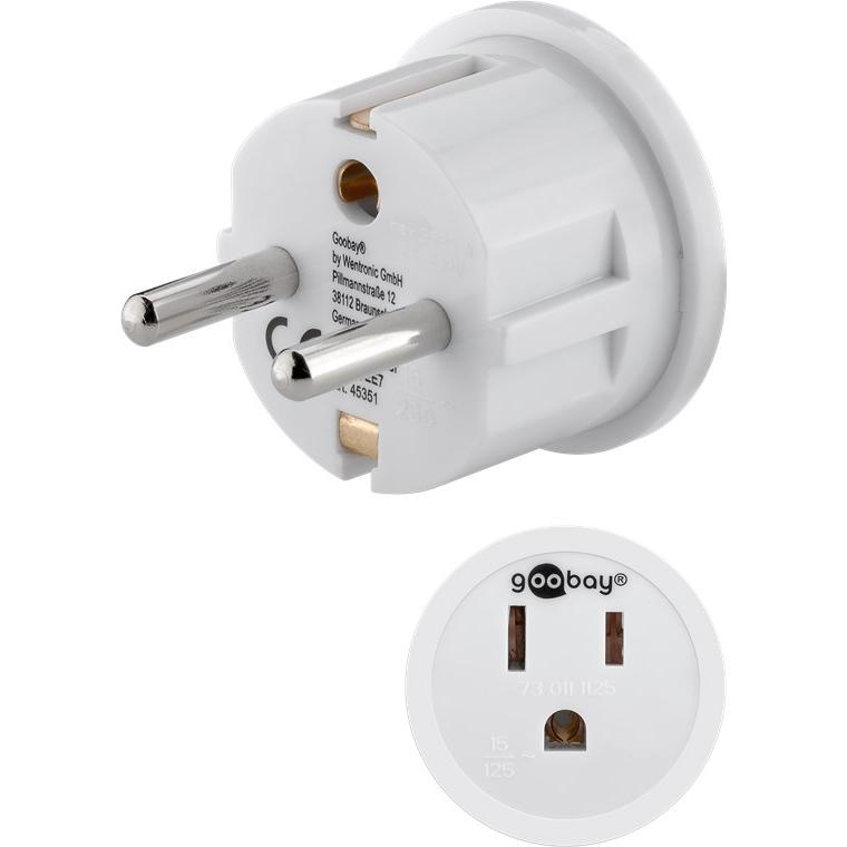 Goobay, Reiseadapter, Netzadapter, Weiss