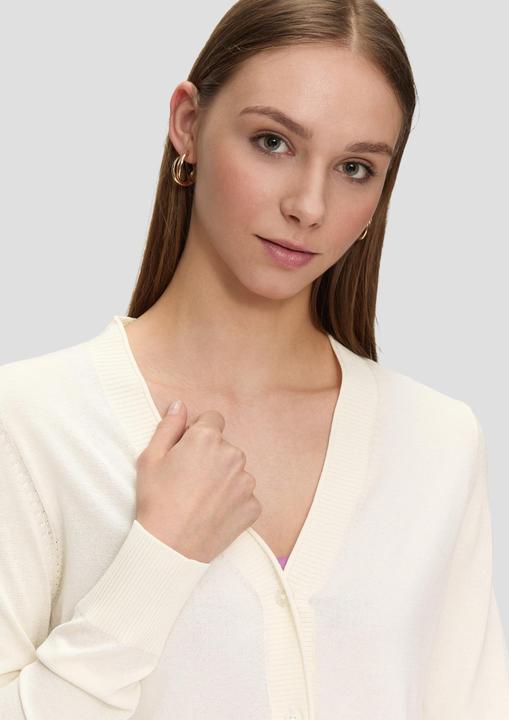 Produktbild s.Oliver Strickjacke Strickjacke aus Viskosemix mit Rollsaum (M)