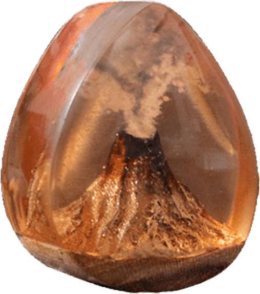 Image du produit Star Piercing Flared Plug Goutte volcan époxy orange en teck (sans laiton, Organique)