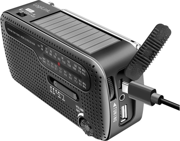 Immagine prodotto LogiLink Radio a manovella con dinamo (VHF, MW, KW)