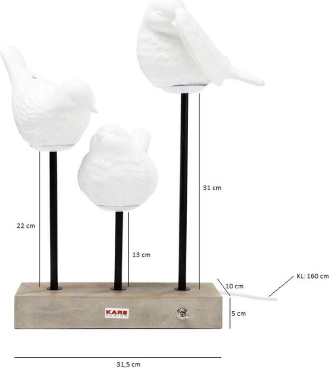 Produktbild Kare Design Tischleuchte Birds LED (E14)