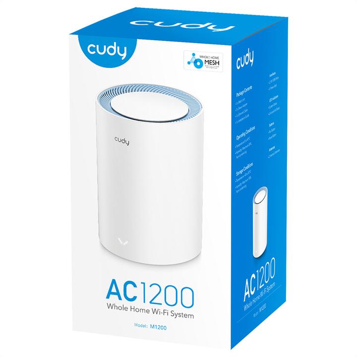 Actual product image Cudy M1200 1-PACK mesh wi-fi system Dual-band ( / ) Wi-Fi 5 (802.11ac) White Internal