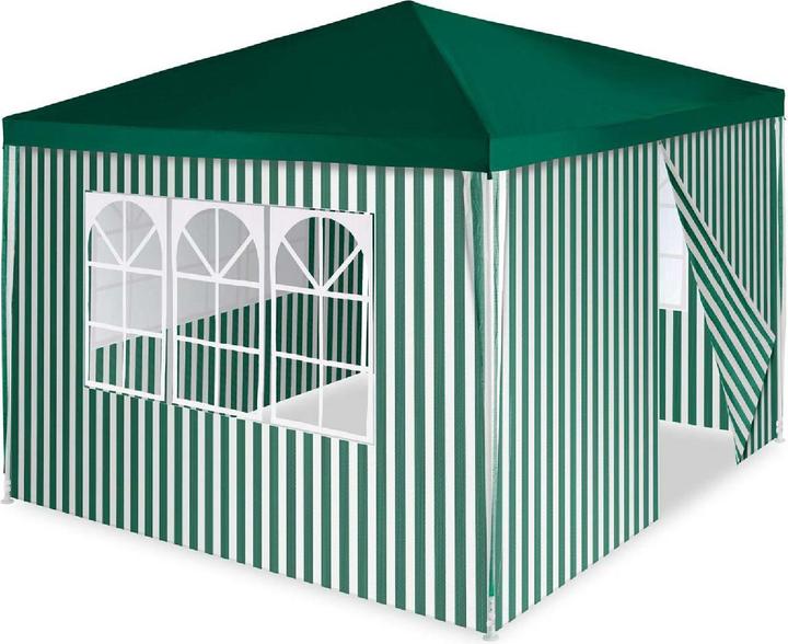 Actual product image VCM Pavillon Partyzelt 3x3m grün weiss wasserdicht 4 Seitenteile Gartenzelt Eventzelt (300 cm, 300 cm)