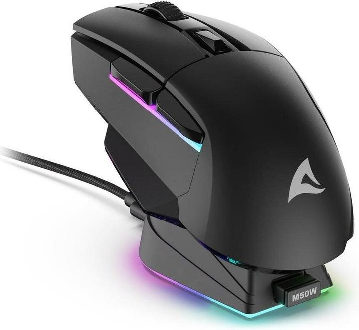 Actual product image Sharkoon SKILLER SGM50W Black (Cable, Wireless)