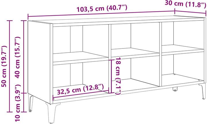 Produktbild vidaXL TV-Aufbewahrung (103.50 x 30 x 50 cm)