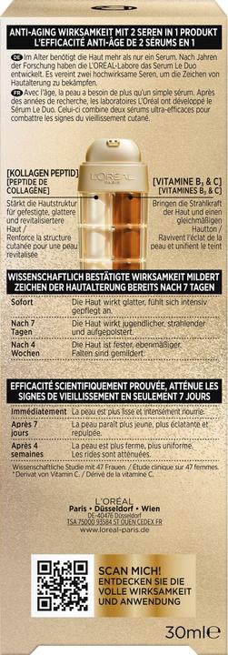Nährwerte und Zutaten L'Oréal Paris Age Perfect Duo (30 ml)