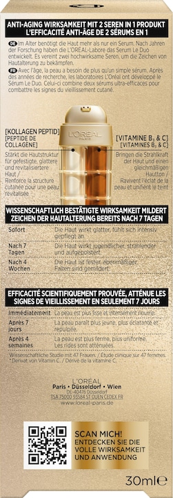Nährwerte und Zutaten L'Oréal Paris Age Perfect Duo (30 ml)