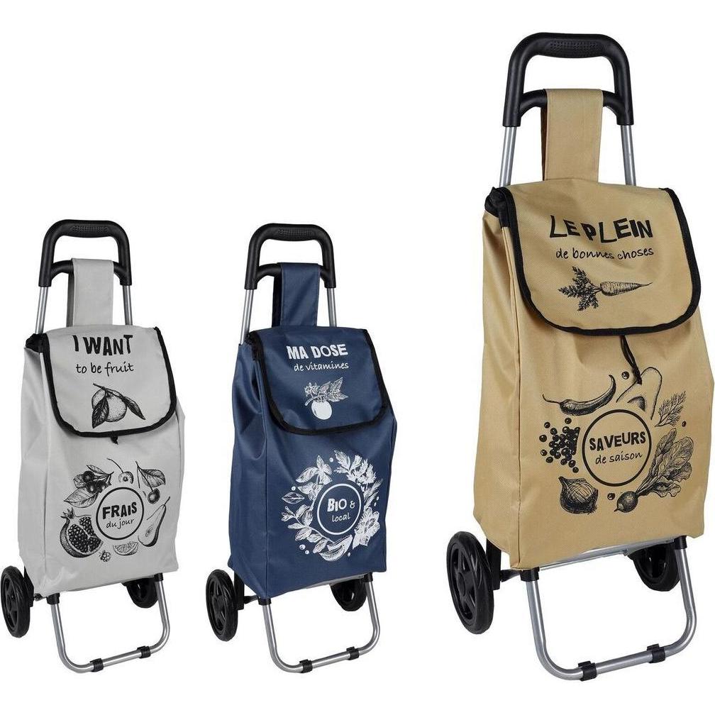 Edco, Borsa + Trolley da spesa, Shopping trolley assortiert, Multicolore