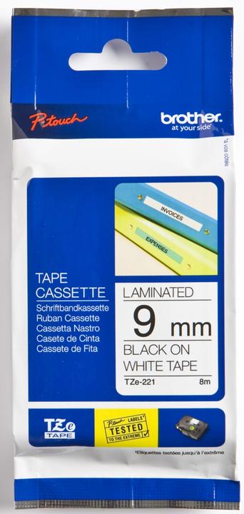 Produktbild Brother TZE-221 LAMINATED TAPE 9mm 8m (0.90 cm, Weiss)