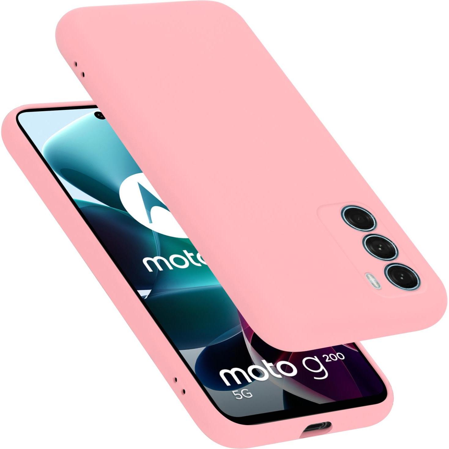 Thumbnail - Cadorabo TPU Liquid Silicone Case Hülle für Motorola MOTO G200 5G (Motorola Moto G200 5G), Smartphone Hülle, Rosa