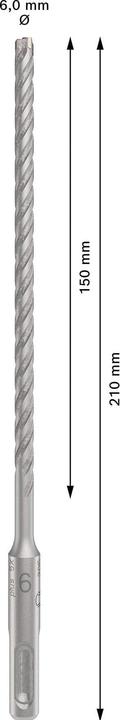 Productafbeelding Bosch Zubehör WIERTŁO SDS PLUS 6 x 210mm PLUS-5X 4-OSTRZOWE (6 millimeter)