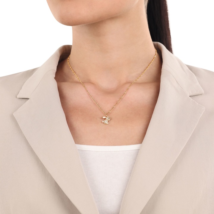 Produktbild Amor Anhänger für Damen, 925 Sterling Silber, Katzenauge, Muschelkernperle | Hase (Silber 925)