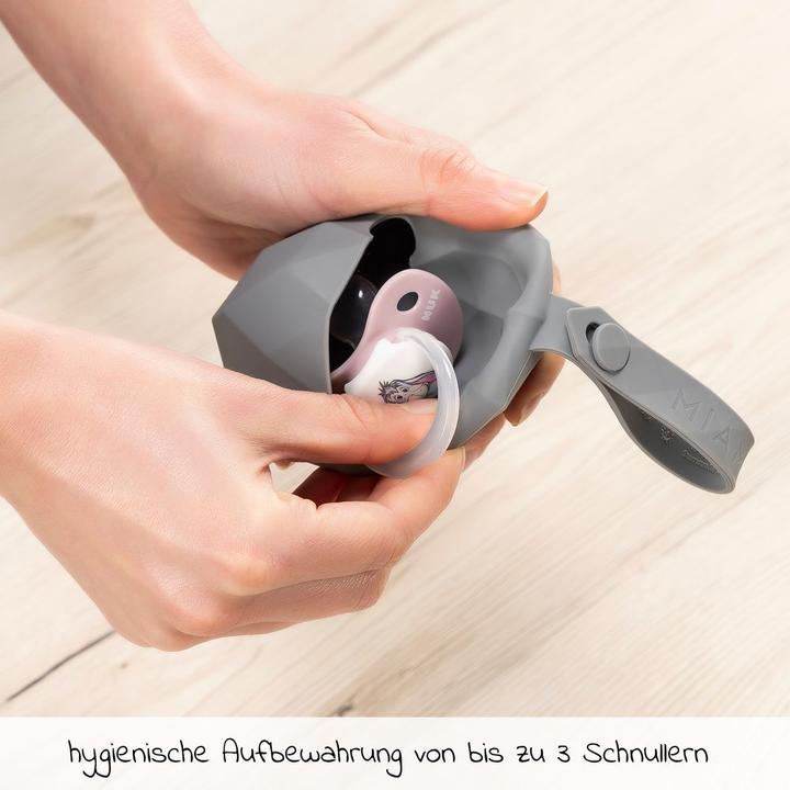 Produktbild MiaMia Schnullerboxen Silikon-Schnullerbox / Schnullerhalter - Diamant -
