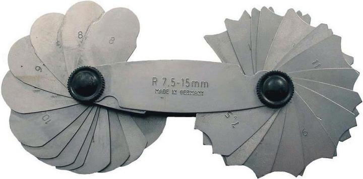 Actual product image Dönges Radius template set, measuring range 15.5 - 25.0 mm, number of sheets 15 pcs.