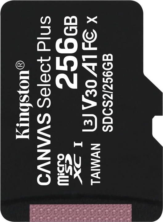Actual product image Kingston Canvas Select Plus (256 GB, microSDXC, U3, UHS-I)