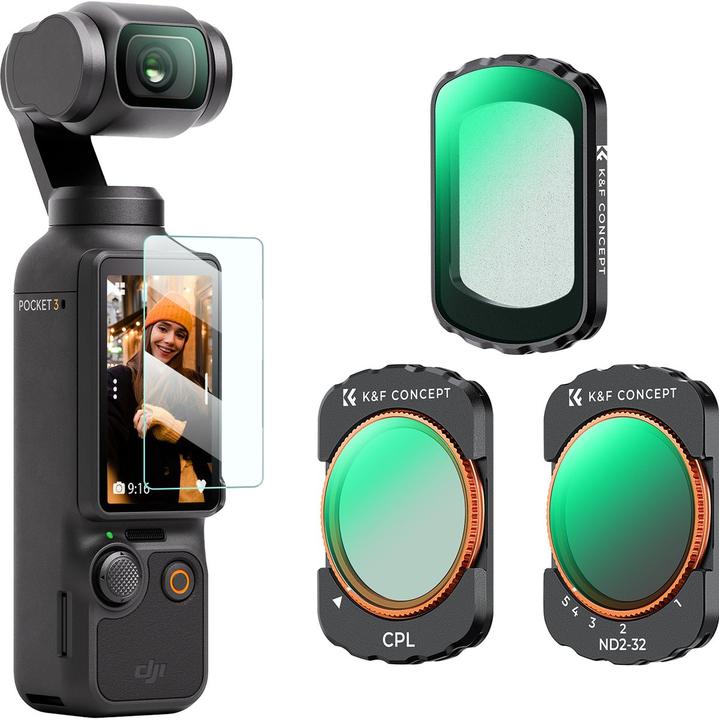 Actual product image K&F Concept CPL + ND2-32 + Black Mist Filters Osmo Pocket 3