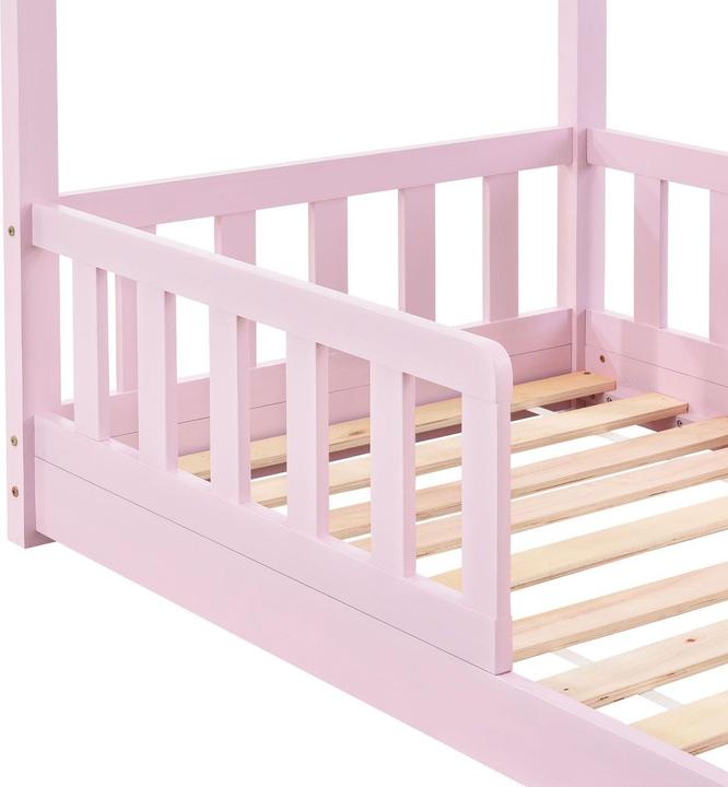 Image du produit Juskys Kinderbett Marli 80x160 cm - Rosa (80 x 160 cm)