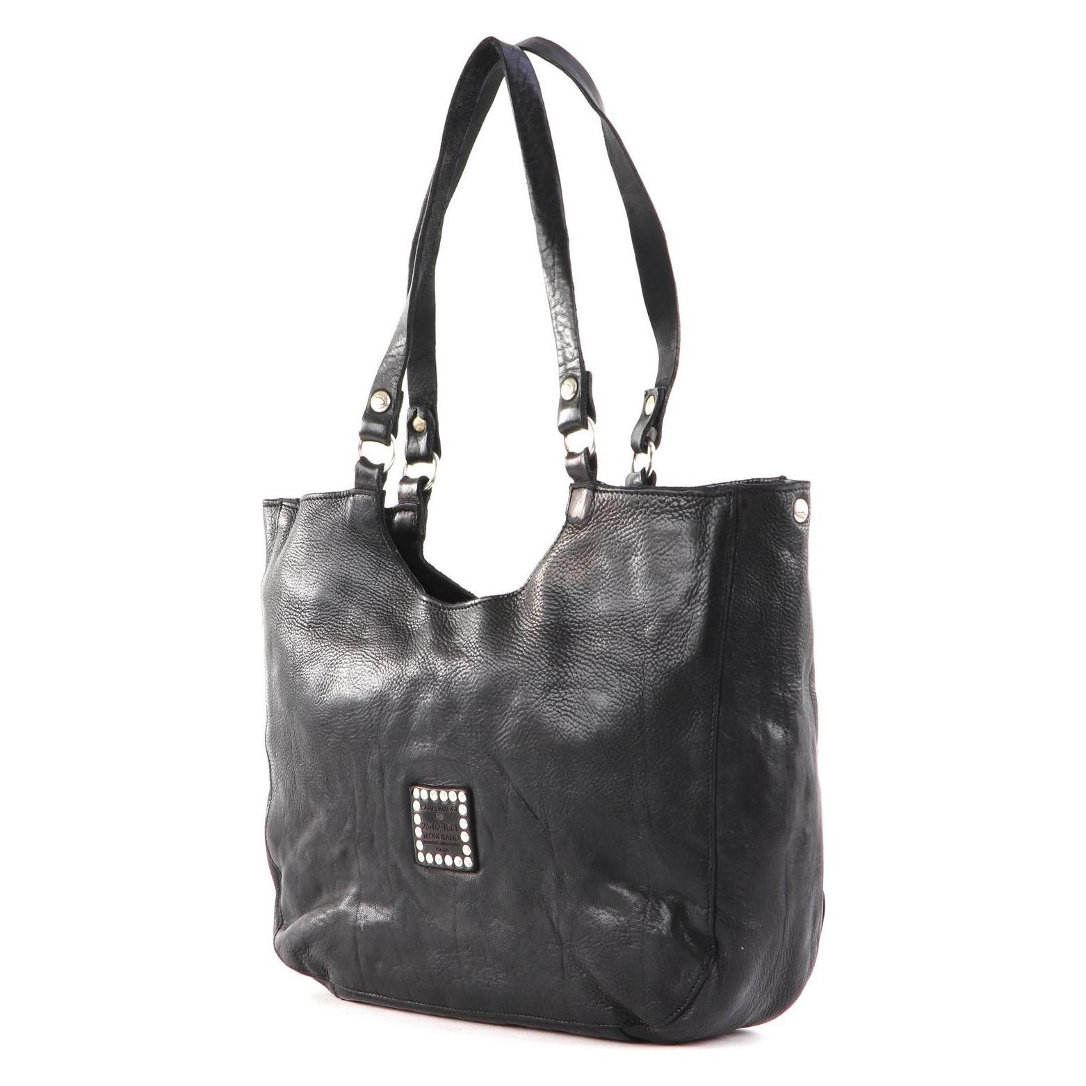 Campomaggi, Damen, Tasche, Shopping Bag, Schwarz