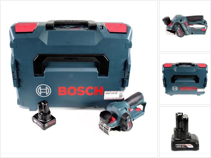 Actual product image Bosch Professional GHO 12V-20 Cordless Planer + 1x Battery GBA 12 V 6.0 Ah + Carry Case L-Boxx - wit