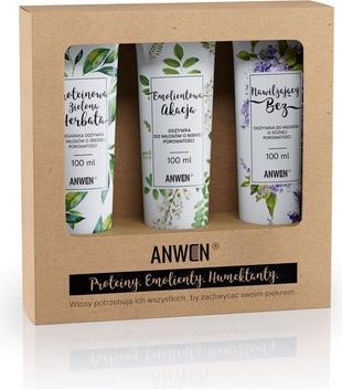 Image du produit Anwen SET Odżywki do włosów o niskiej porowatości Proteinowa Zielona Herbata 100ml + Emolientowa (Set soin capillaire)