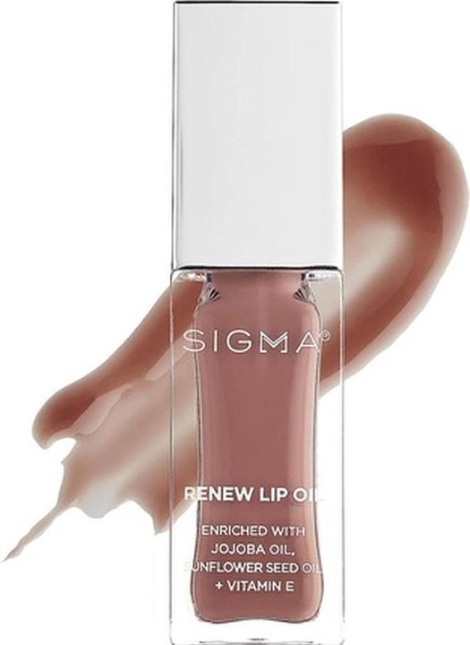 Produktbild Sigma Beauty Renew Lip Oil Neutral Nude Sheen Nourishing Non Sticky with Subtle Sheen Paraben Free Lip Gloss Tint (Neutral Nude)