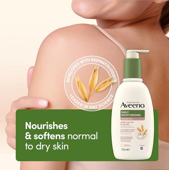 Actual product image Aveeno Daily Moisturising Creamy Oil (Body cream, 300 ml)