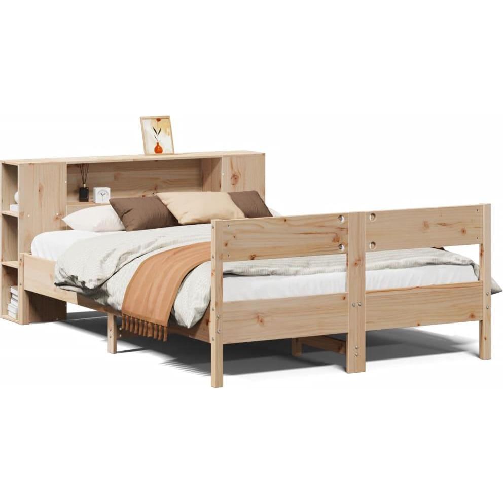 VidaXL, Bett, Bett mit Regal ohne Matratze Kiefer (150 x 200 cm)