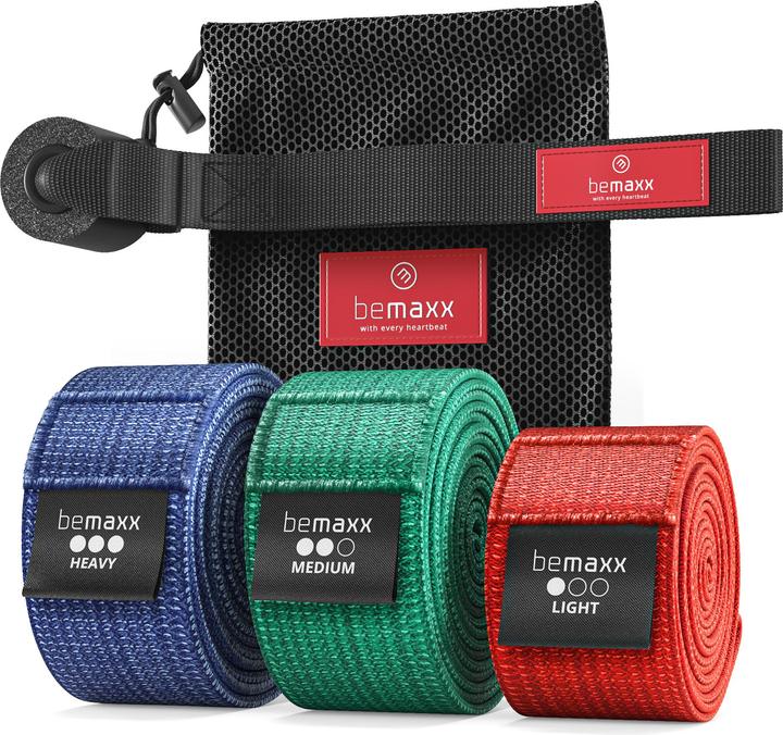 Image du produit BeMaxx Sport Klimmzugband Textil, 3er-Set (Fort, Moyen, Léger)