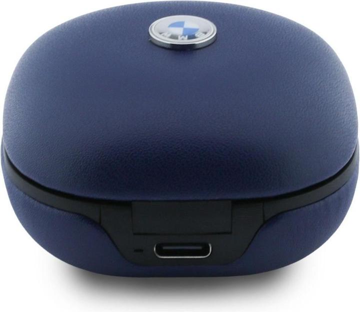 Actual product image BMW Headphones Bluetooth TWS Leather Metal Logo ENC blue (30 h, Docking, Wireless)